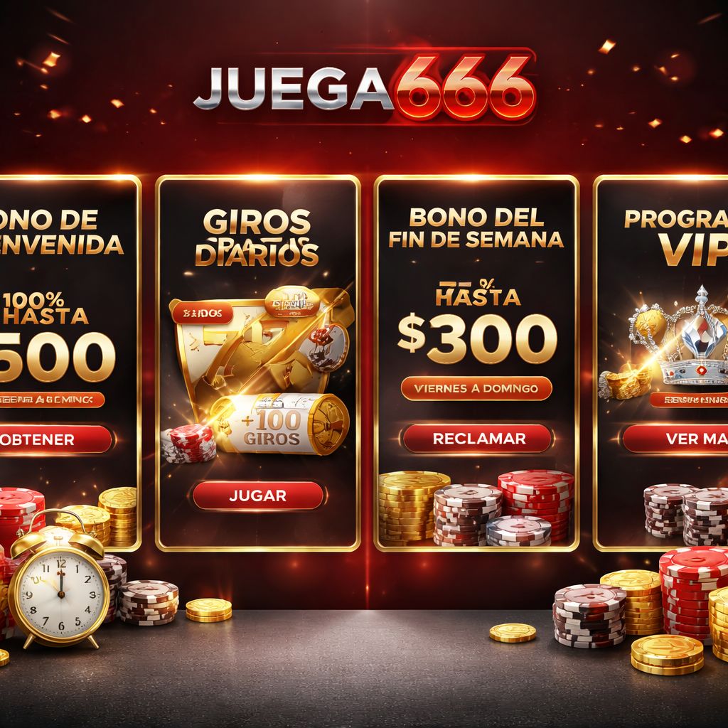 Promociones de casino en línea JUEGA666 y condiciones de bonos