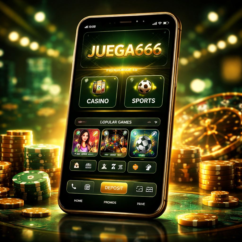 Aplicación móvil JUEGA666 en pantalla de Android y iPhone