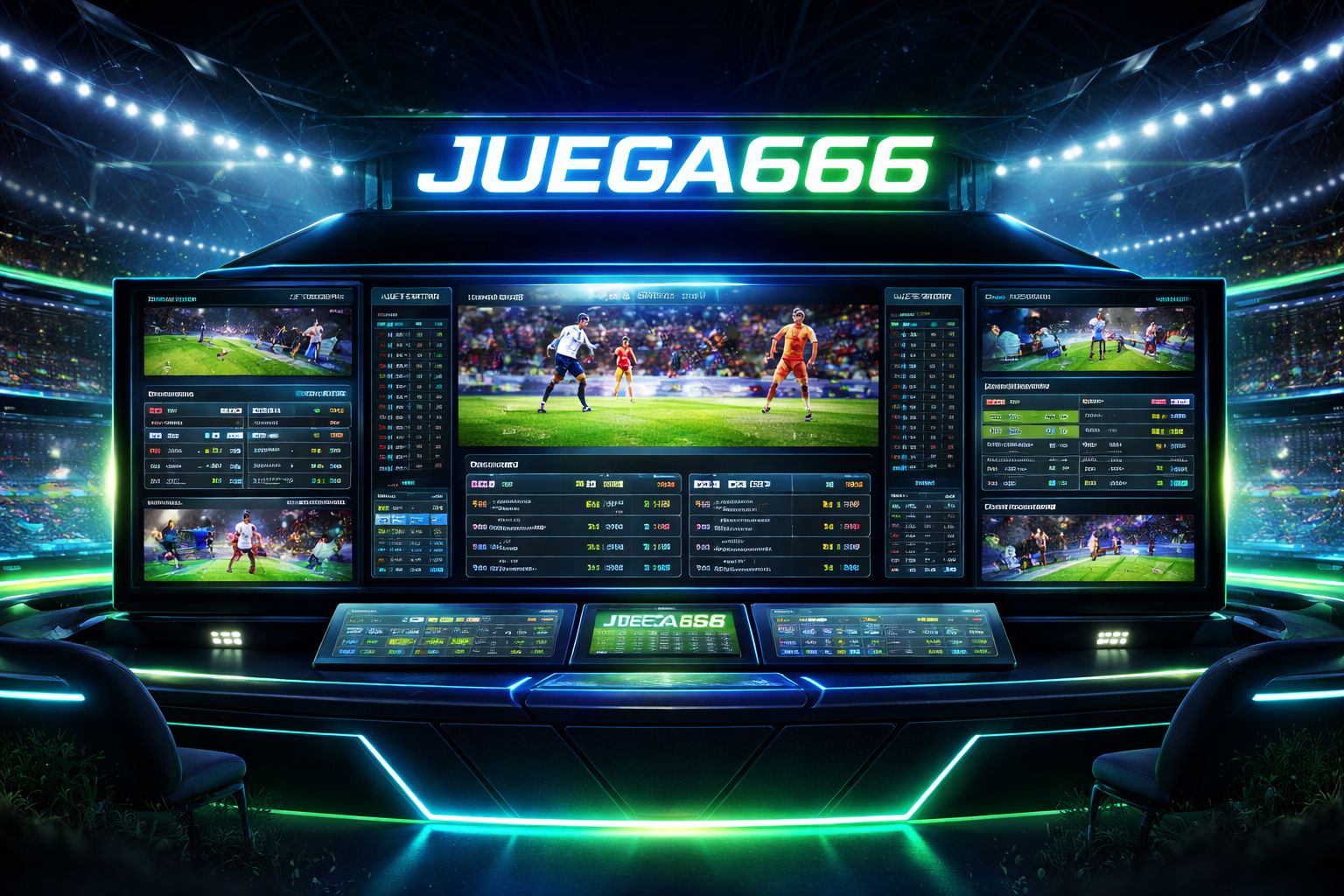 Panel de apuestas deportivas JUEGA666 con mercados de partidos en vivo